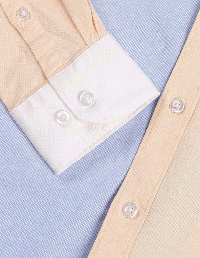 Arrow White Colorblocked Slim Fit Oxford Shirt for Men | Best Price UAE