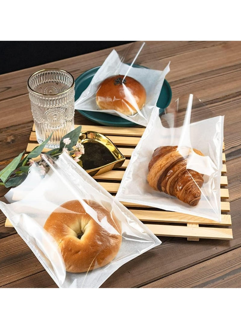 CMGTYYD 100 Pcs Heat-Sealable Bakery Bags, Cookie Bags, Translucent Candy Bags, Kraft Paper Food Bags for Cookie, Cake, Bread, Sandwich, Chocolate, Candy, Snack (7.1 * 7.5 in) - Image 5