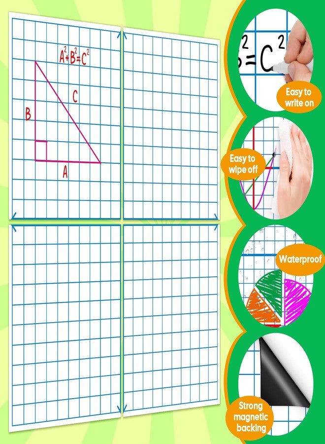 PraxiKidy Giant Magnetic XY Coordinate Graph Grid Paper,Dry Erase Chart Paper for Whiteboard Homeschool Teacher Must Haves,Math Classroom Teaching Supplies Math Manipulatives - Image 5
