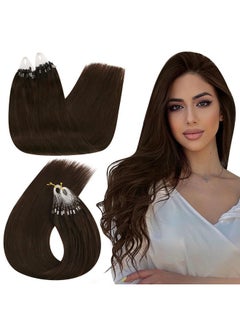 Micro Ring Hair Extensions Brown Microbead Hair Extensions Real Human Hair 22 Inch Dark Brown Micro Loop Hair Extension Real Human Hair For Women Micro Link Extensions 50S