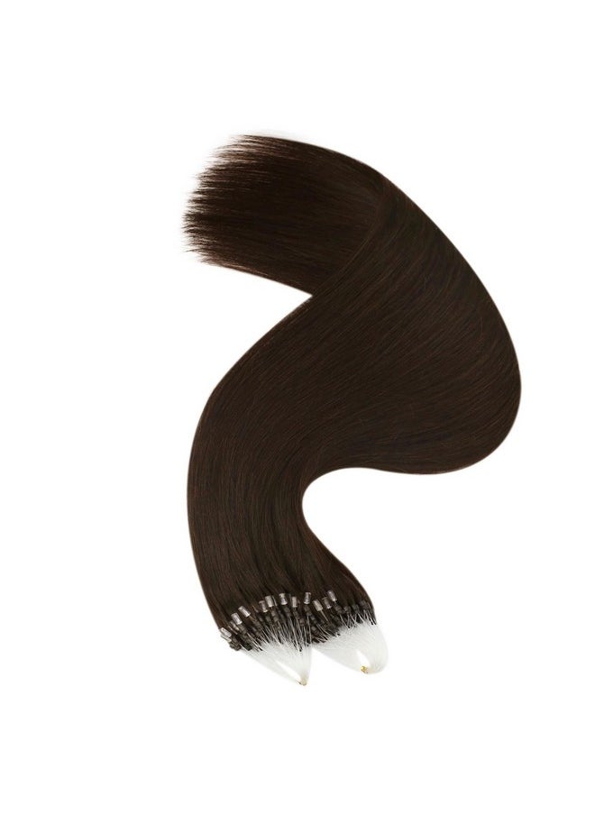 Ugeat - Micro Ring Hair Extensions Brown Microbead Hair Extensions Real Human Hair 22 Inch Dark Brown Micro Loop Hair Extension Real Human Hair For Women Micro Link Extensions 50S - Image 1