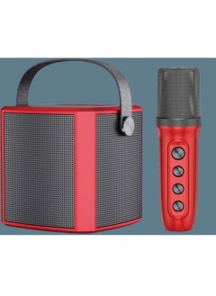 Portable Bluetooth Karaoke Speaker with Rechargeable Wireless Microphone, Type-C Charging, Multiple Voice Modes, TF Card Support – Red, Perfect for Parties, Karaoke, and Home Entertainment
