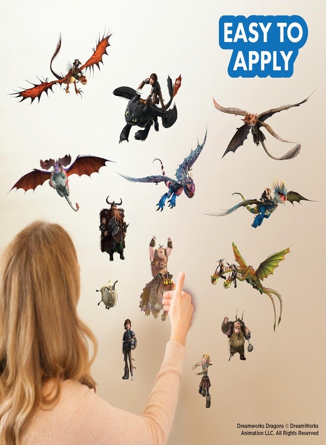 WALL PALZ How to Train Your Dragon Wall Decals - Set of 13 Removable Vinyl Stickers for Kids Bedroom Playroom Bathroom - Peel and Stick Room Décor - Image 3