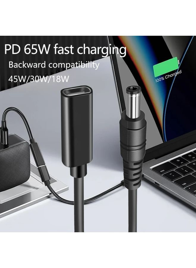 PD65W Type C Female to DC 5 5x2 1mm Extension Cable Model DC5 5 2 1 for Laptop Solar Panel RV Power Station - Image 1