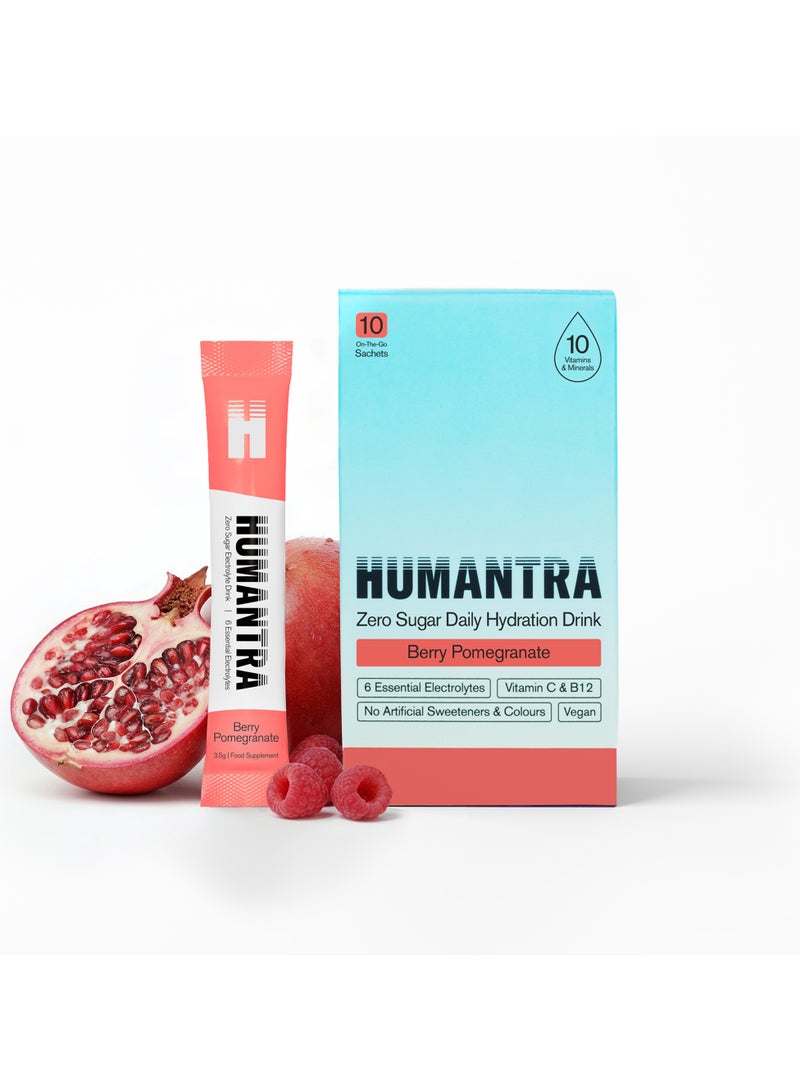 Humantra Berry Pomegranate Electrolyte Hydration 3.5gm Pack Of 10 - Image 1