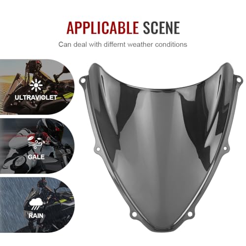 GZYF Smoke Dark Windshield Double Bubble Winds n Wind Deflector Wind S n for Suzuki 2006-2007 GSXR600 GSXR750 - Image 3