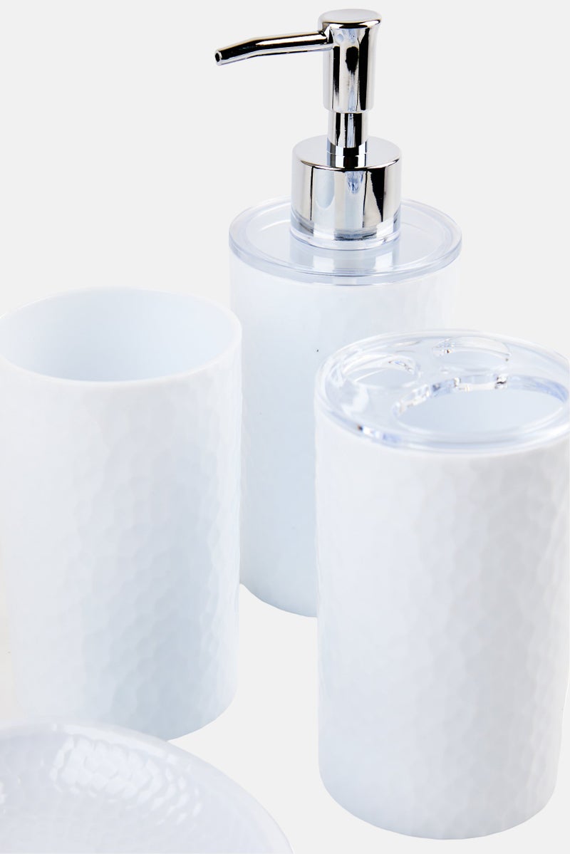 Bath Bliss 4 Pieces Hammered Texture Bath Accessory Set, Assorted - Image 4