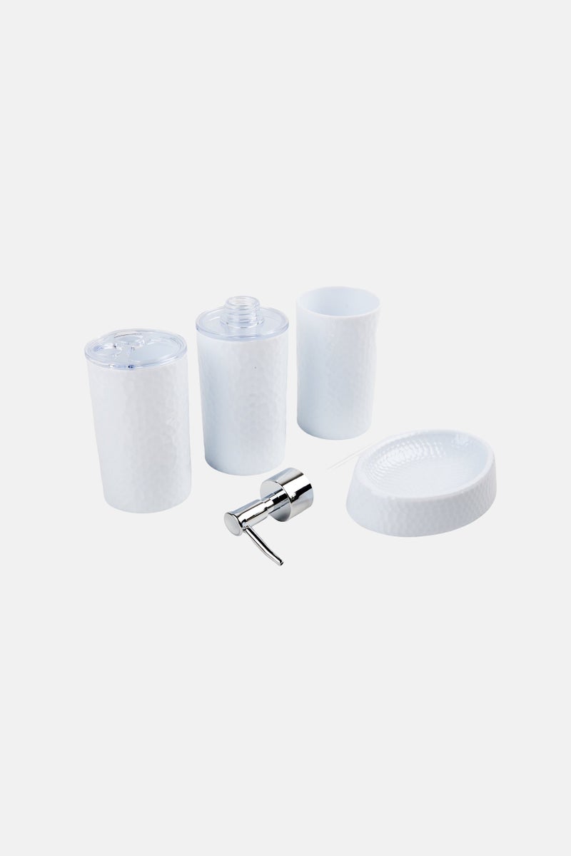 Bath Bliss 4 Pieces Hammered Texture Bath Accessory Set, Assorted - Image 3
