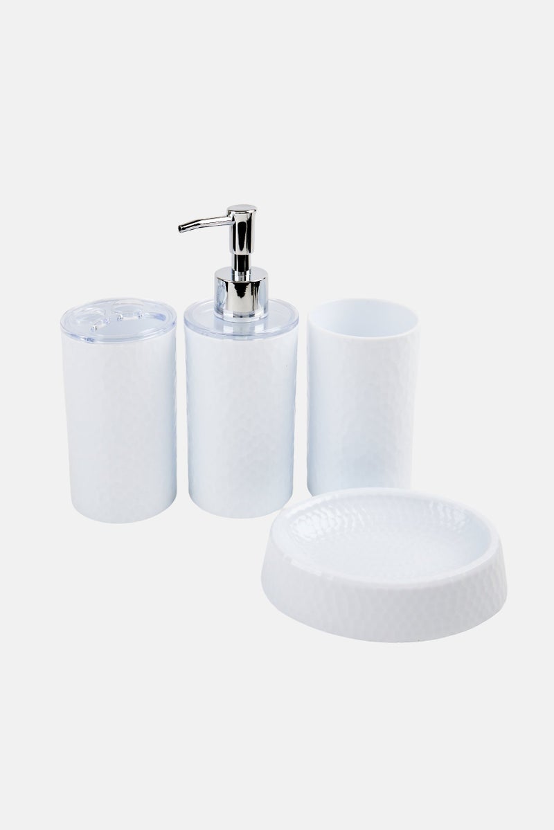 Bath Bliss 4 Pieces Hammered Texture Bath Accessory Set, Assorted - Image 2