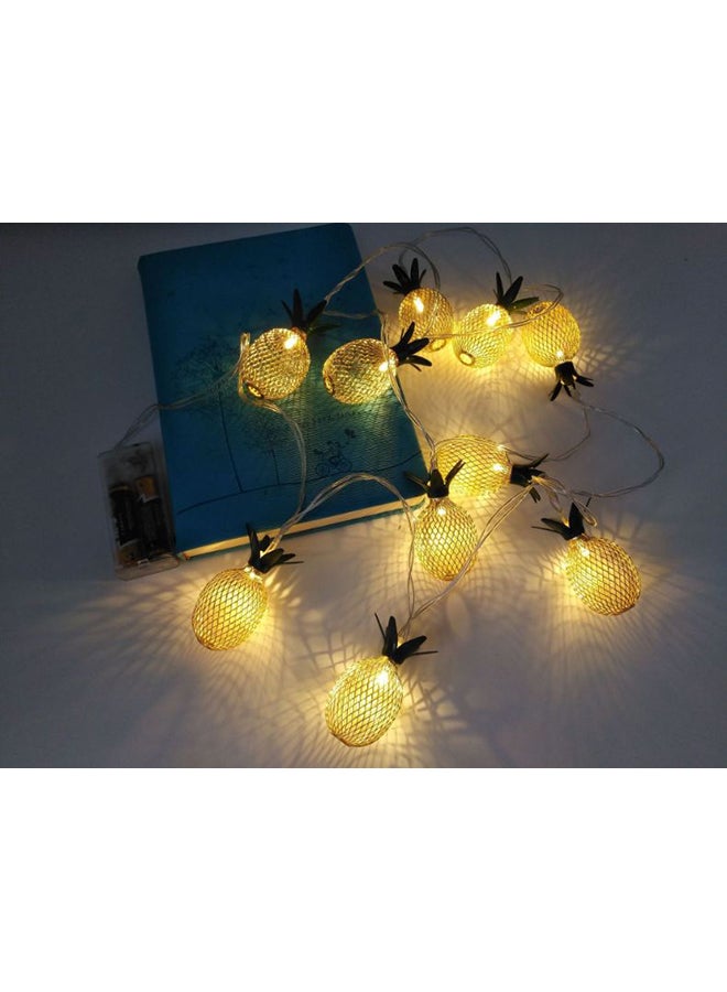 شريط إضاءة LED للزينة على شكل أناناس ذهبي/أسود/فضي 11x11سم - Image 3