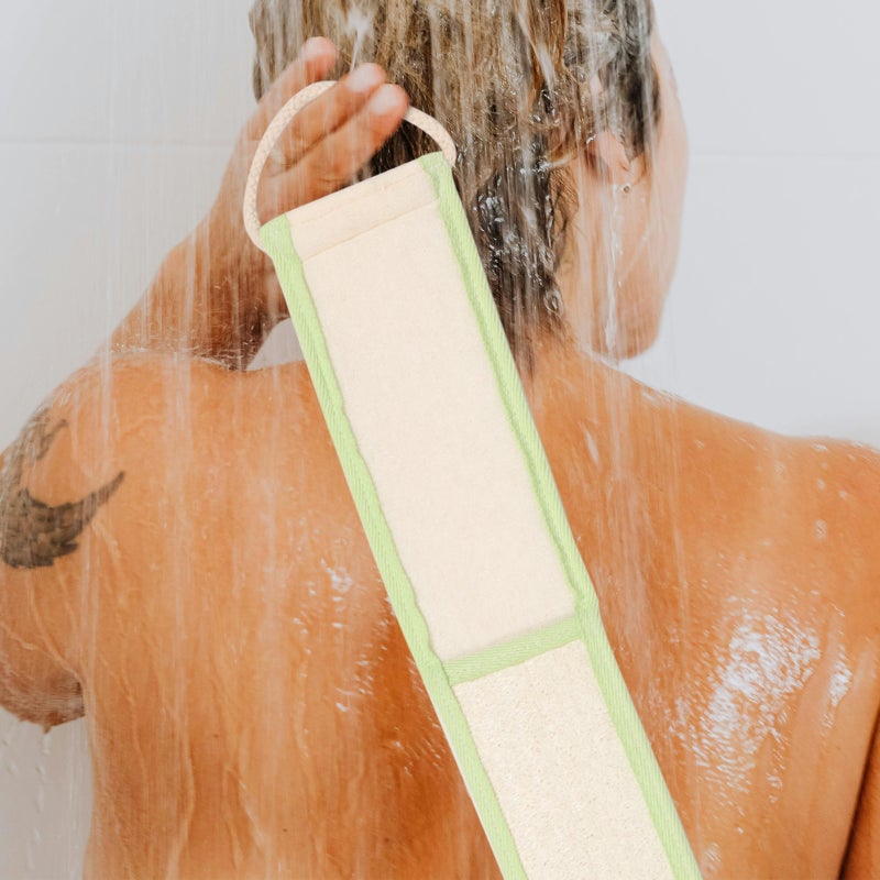 Exfoliating Back Scrubber Loofah Shower Scrubber Pull Strap Bathing Washcloth - Image 4