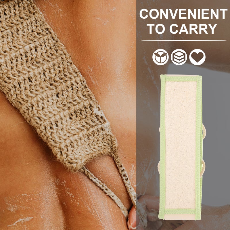 Exfoliating Back Scrubber Loofah Shower Scrubber Pull Strap Bathing Washcloth - Image 5