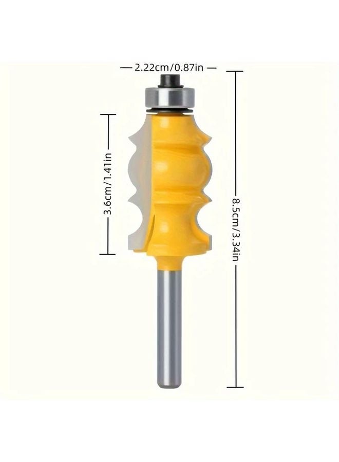Yellow Carbide Router Bit 1 4 Inch Shank Precision Woodworking Cutter Smooth Trimming Milling Enclosed Bearings - Image 1