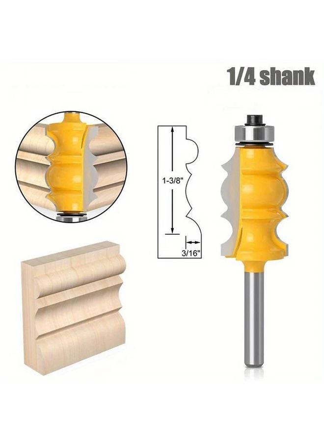 Yellow Carbide Router Bit 1 4 Inch Shank Precision Woodworking Cutter Smooth Trimming Milling Enclosed Bearings - Image 2
