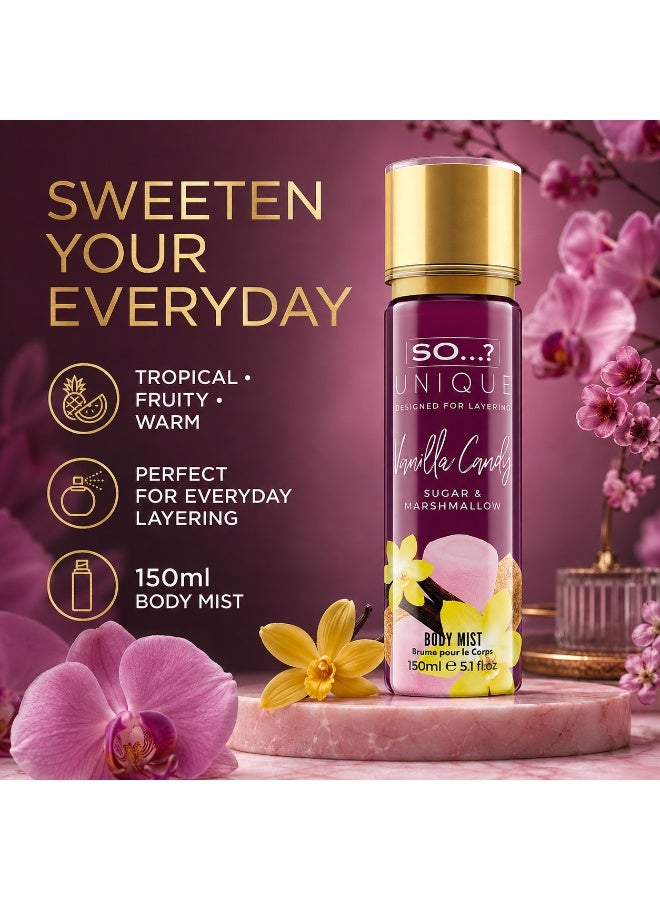 So..? SO…? Unique Vanilla Candy Body Mist for Women, Vegan Perfume Fragrance Spray with Pineapple, Coconut, Peach, Rose, Sandalwood & Vanilla, 150ml, Pack of 3 - Image 3