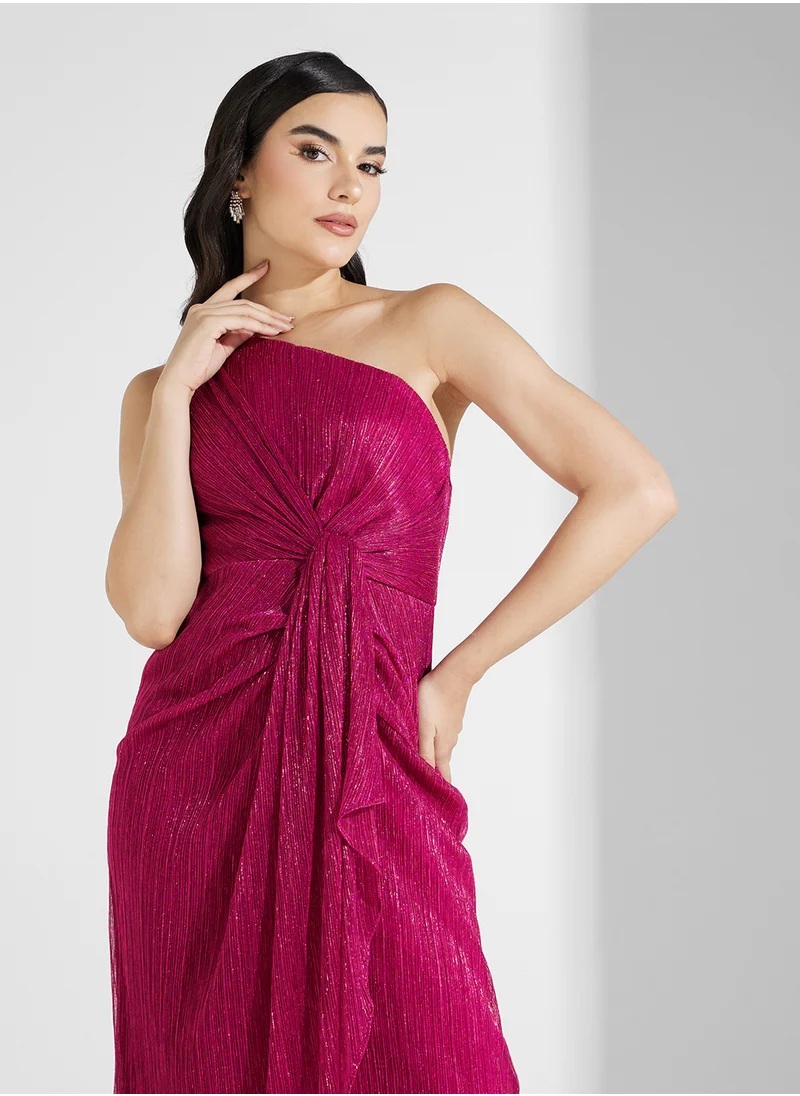 Adrianna Papell One Shoulder Front Twist Dress