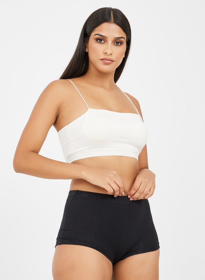 Styli Pack of 4 - Solid Cotton Elasticated Waistband Boyshorts - Image 2