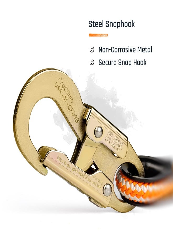 Pelican Rope ProClimb Arborist Positioning Lanyard - 1/2 in x 10 ft Polyester with Steel Snap Hook - Adjustable, High Visibility, ANSI/OSHA Certified for Work Positioning and Tree Climbing - Image 4