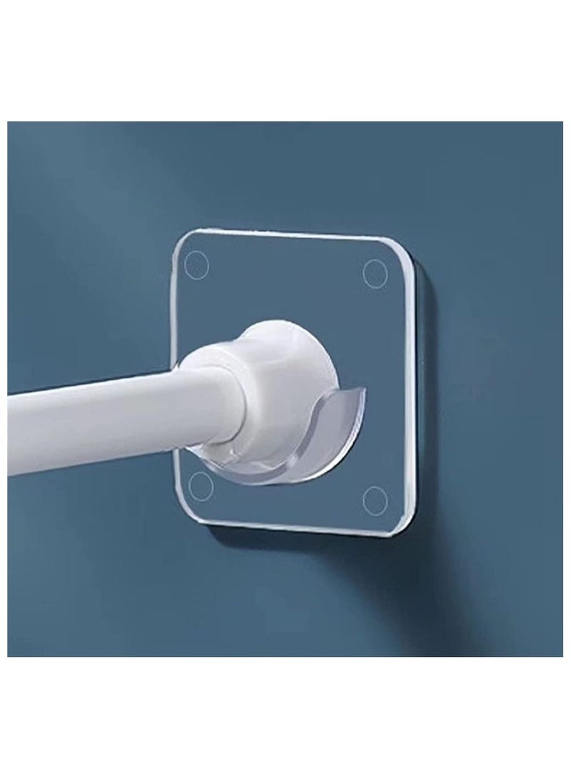 4 Pack Shower Curtain Rod Mount Holder for Wall Adhesive Tension Retainer No Drilling Stick On - Image 1