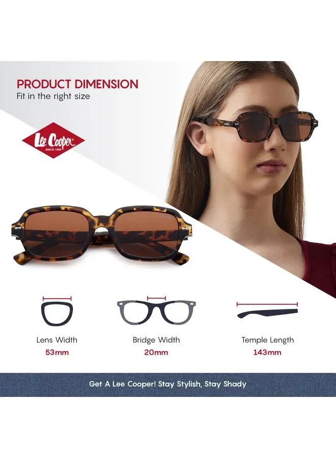 Lee Cooper Women's Polarized Sunglasses Brown Frame Brown Tortoise Mirror Lens 53mm  - LC1213C03