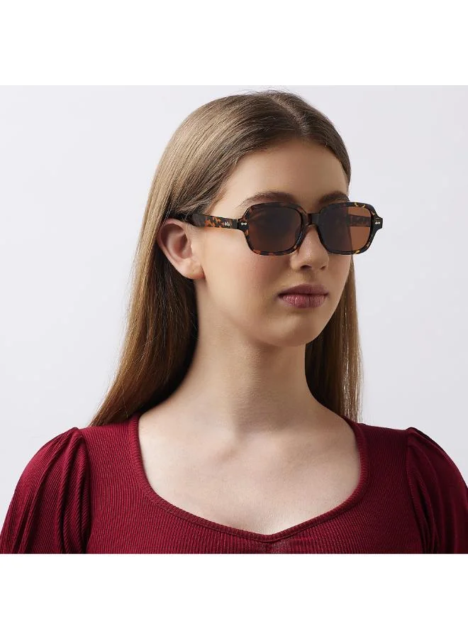Lee Cooper Women's Polarized Sunglasses Brown Frame Brown Tortoise Mirror Lens 53mm  - LC1213C03