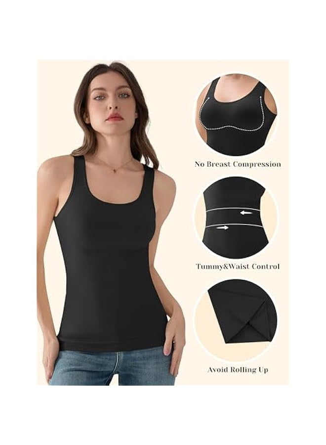 Women's Tummy Control Shapewear Tank Tops - Seamless Body Shaper Compression Top - Image 4