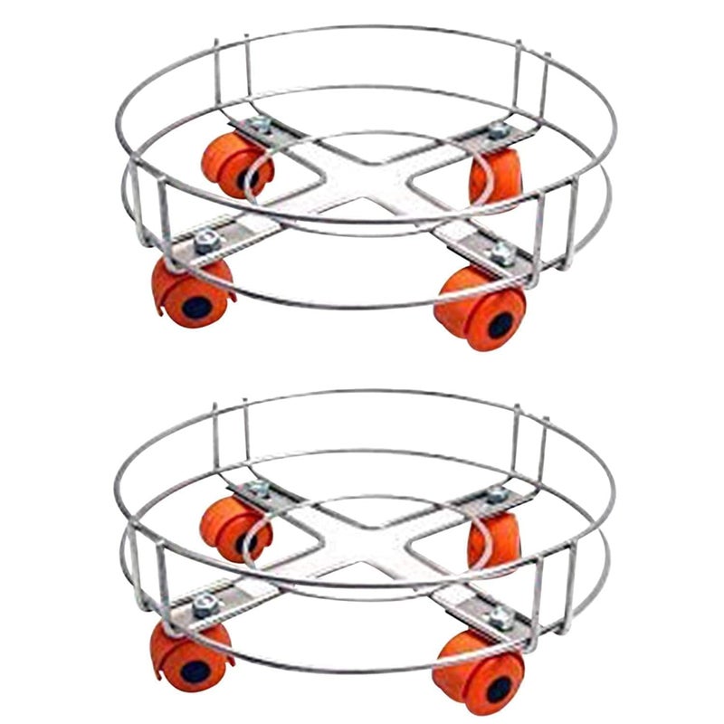 Q13® Stainless Steel Cylinder Trolley with Wheels | Gas Trolly - Lpg Cylinder Stand, Kitchen Gas Trolly (Pack Off 2) (2 pcs Cylinder Trolly) - Image 4