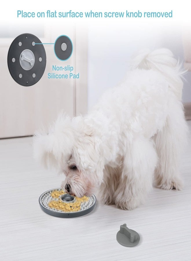 Avont Lick Mat for Dogs Cats, Cat Dog Crate Lick Mat Slow Feeder for Wet Food, Peanut Butter Lick Pad, Soothing Calming Licking Mat for Kennel Crate Training Grooming -Grey - Image 3