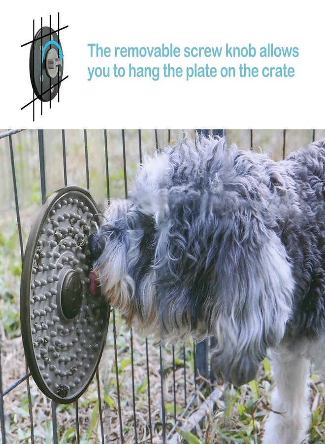 Avont Lick Mat for Dogs Cats, Cat Dog Crate Lick Mat Slow Feeder for Wet Food, Peanut Butter Lick Pad, Soothing Calming Licking Mat for Kennel Crate Training Grooming -Grey - Image 2