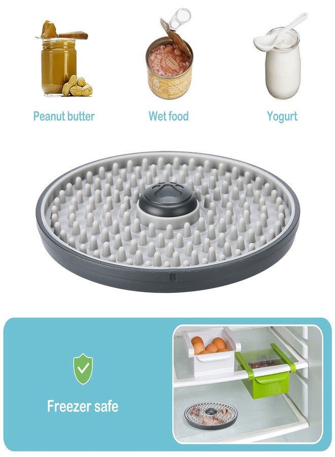 Avont Lick Mat for Dogs Cats, Cat Dog Crate Lick Mat Slow Feeder for Wet Food, Peanut Butter Lick Pad, Soothing Calming Licking Mat for Kennel Crate Training Grooming -Grey - Image 4