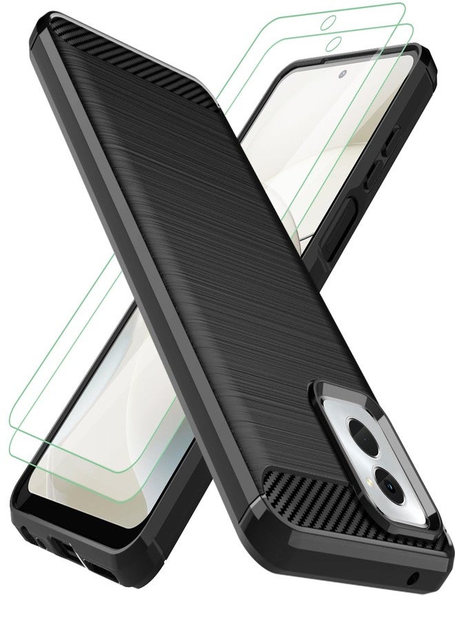 أوسوفر جراب لهاتف Moto G Power 5G 2024: مع قطعتين من واقي الشاشة، غطاء واقٍ مرن من مطاط TPU ماص للصدمات لهاتف Motorola Moto G Power 5G 2024 (أسود) - Image 1