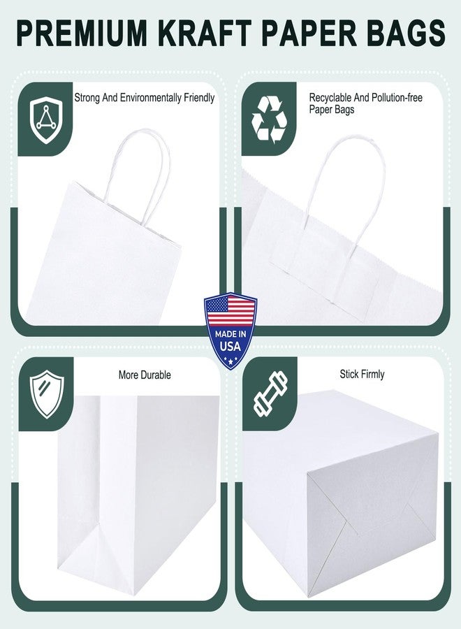METRONIC White Paper Gift Bags 20Pcs 5.25x3.75x8 Inch, Kraft Paper Bags with Handles, Small Heavy Duty Bulk Gift Bag for Birthday Party Favors Shopping Retail Business - Image 4