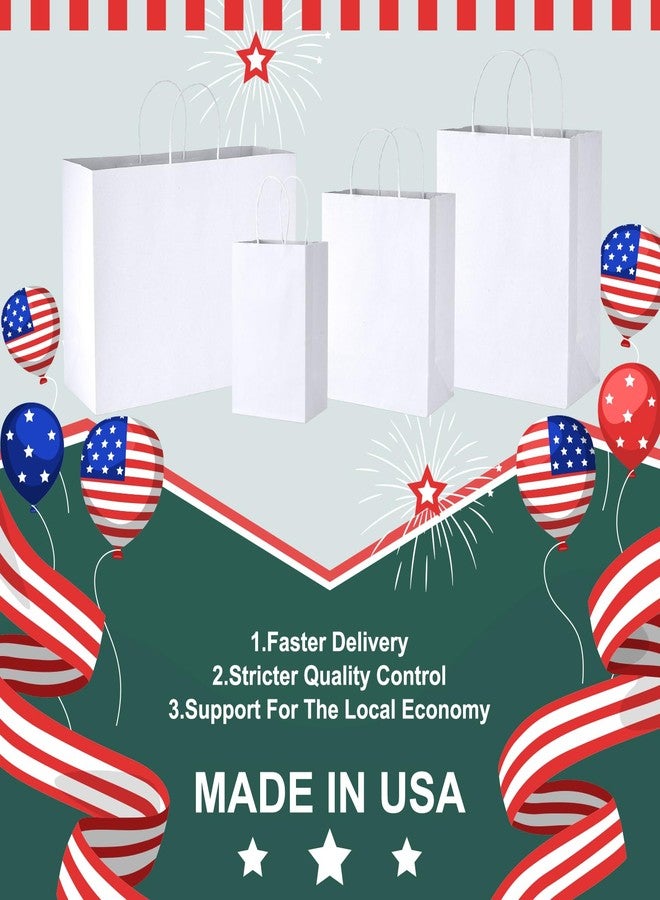 METRONIC White Paper Gift Bags 20Pcs 5.25x3.75x8 Inch, Kraft Paper Bags with Handles, Small Heavy Duty Bulk Gift Bag for Birthday Party Favors Shopping Retail Business - Image 3