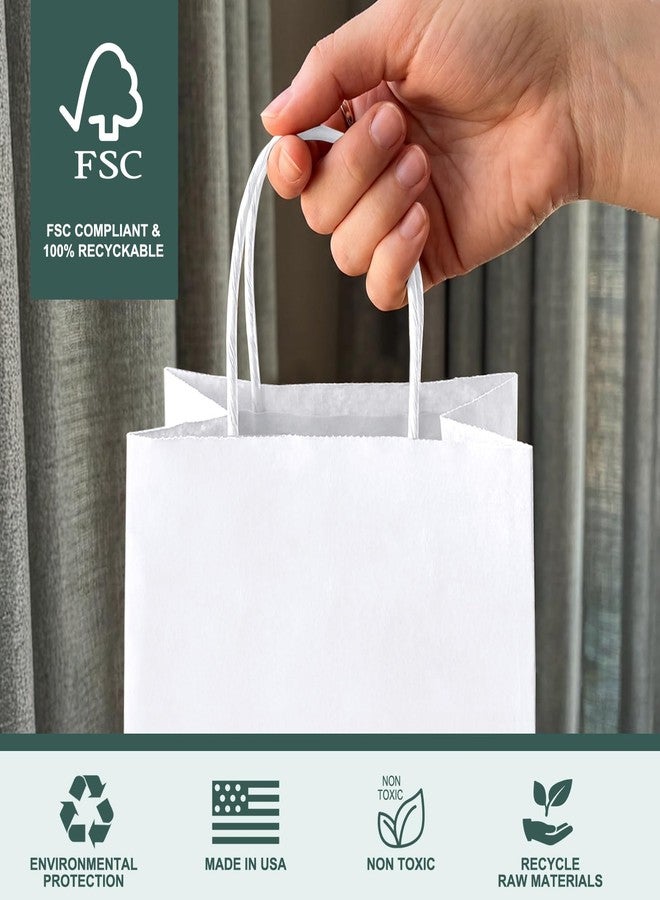 METRONIC White Paper Gift Bags 20Pcs 5.25x3.75x8 Inch, Kraft Paper Bags with Handles, Small Heavy Duty Bulk Gift Bag for Birthday Party Favors Shopping Retail Business - Image 5