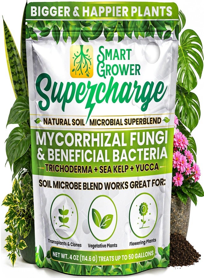 Smart Grower Mycorrhizal Fungi Root Enhancer, 4oz Powder Makes 50 Gallons - Image 1