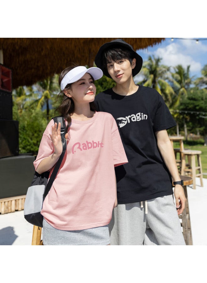 Tonlion Couple's Floral Print Short-sleeve T-shirt, Men's Style/black, Size L - Image 4
