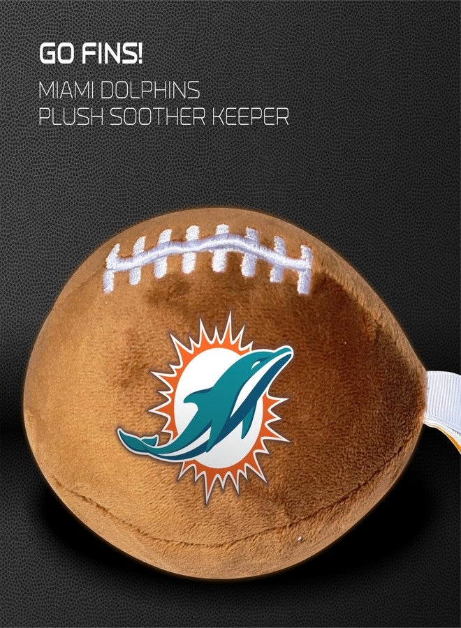 Smilo Miami Dolphins Plush Football Pacifier Holder by Smilo - Officially Licensed NFL Soother Holder - Soft Plush Toy and Dummy Holder - Fits Any Pacifier - Stroller Accessory & Newborn Essential - Image 5