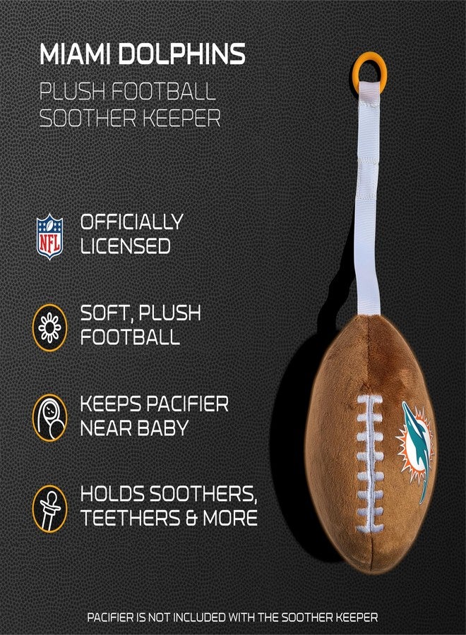 Smilo Miami Dolphins Plush Football Pacifier Holder by Smilo - Officially Licensed NFL Soother Holder - Soft Plush Toy and Dummy Holder - Fits Any Pacifier - Stroller Accessory & Newborn Essential - Image 4