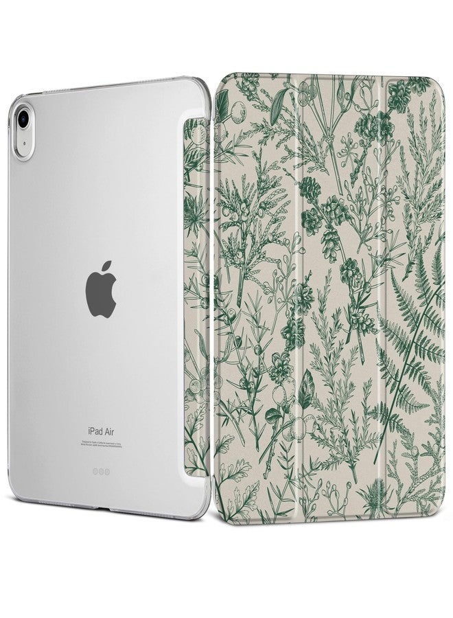 DONGKE غطاء DONGKE الذكي لجهاز iPad Air مقاس 11 بوصة (M3 2025 وM2 2024)، وiPad Air الجيل الخامس 2022 / الجيل الرابع 2020 مقاس 10.9 بوصة، نحيف وقابل للطي، مع غطاء خلفي شفاف من البولي كربونات الصلب - [تشغيل/إيقاف تلقائي] - بنقشة نباتات وتوت - Image 1