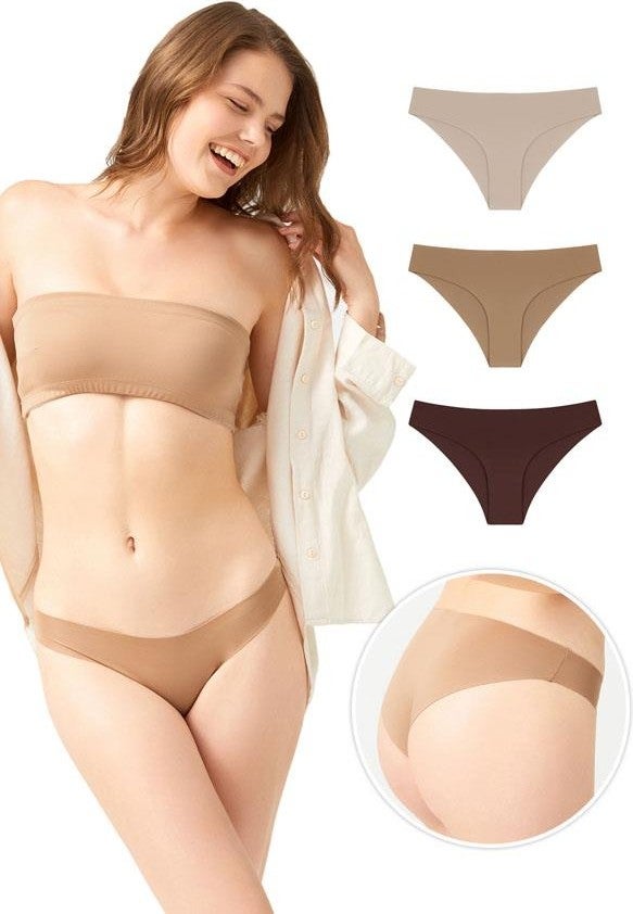 COTTONHILL Laser Cut Women's Bikini Panties 3 Pack-2  - Image 2