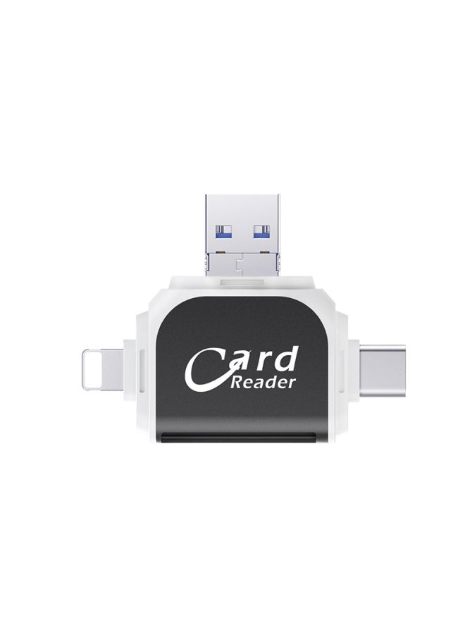 Plug Play Four-in-one Multi-function Tf Card Sd Card Reader For Android Phones Digital Computer Accessories-Color:Rose Gold Band APP
