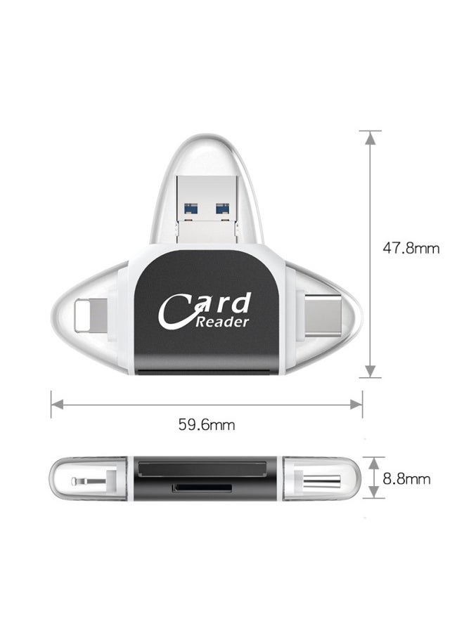 Plug Play Four-in-one Multi-function Tf Card Sd Card Reader For Android Phones Digital Computer Accessories-Color:Rose Gold Band APP