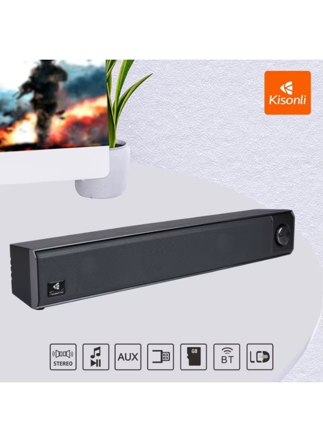 كيسونلي - سبيكر بلوتوث 10واط كيسونلي LED-909  بإضاءة ملونة وبطارية 1200mAh يدعم AUX وUSB وTF card وU disk –تشغيل حتي 5 ساعات – أسود - Image 1