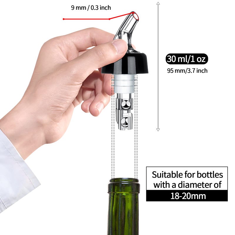 SuproBarware Automatic Measured Bottle Pourer - 1.5oz/45ml Quick Shot Spirit Measure Pourer Drinks Wine Cocktail Dispenser Home Bar Tools - Image 4