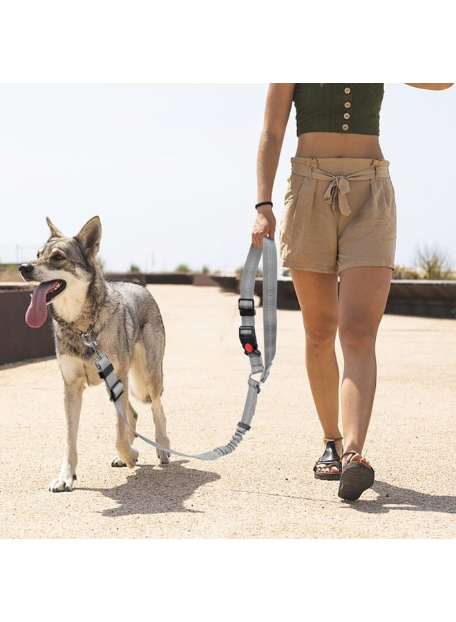 YAODHAOD YAOHDAO Dog Seat Belt Harness for Car, Restraint Adjustable with Elastic Bungee Buffer Headrest for Vehicle, 360° Swivel Carabiner Nylon Pet Safety Seat Belts Heavy Duty Car Harness for Dogs (Grey) - Image 3