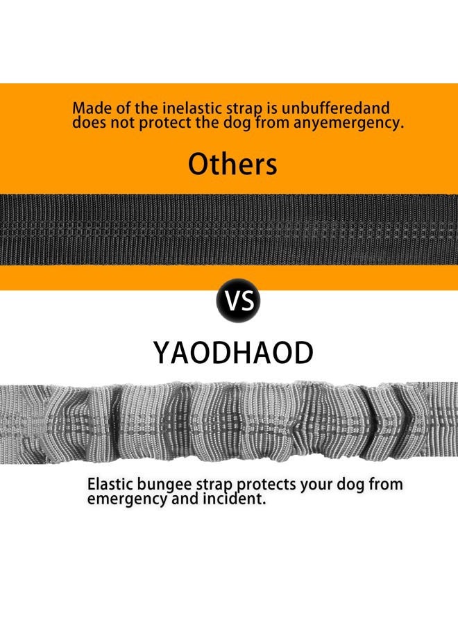 YAODHAOD YAOHDAO Dog Seat Belt Harness for Car, Restraint Adjustable with Elastic Bungee Buffer Headrest for Vehicle, 360° Swivel Carabiner Nylon Pet Safety Seat Belts Heavy Duty Car Harness for Dogs (Grey) - Image 4