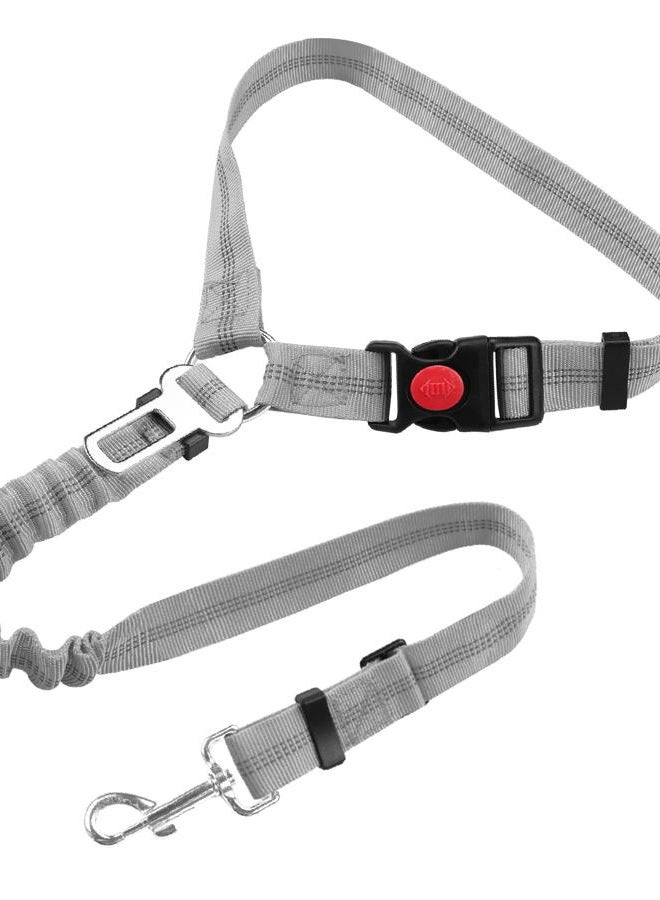 YAODHAOD YAOHDAO Dog Seat Belt Harness for Car, Restraint Adjustable with Elastic Bungee Buffer Headrest for Vehicle, 360° Swivel Carabiner Nylon Pet Safety Seat Belts Heavy Duty Car Harness for Dogs (Grey) - Image 1