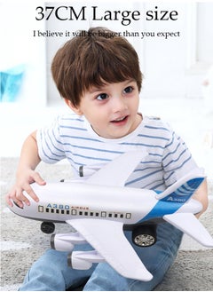 DUNISO طائرة A380، طائرة كبيرة مقاومة للسقوط، لعبة طائرة للأطفال، طائرة إقلاع وصدمة، لعبة طائرة للأطفال الصغار  - Image 4