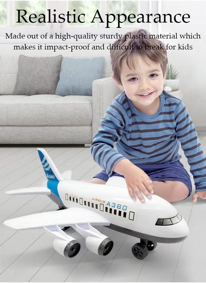 DUNISO - A380 Aircraft Fall-Resistant Large Inertia Aircraft Model Children's Aircraft Toy, Impact and Take-off Action, Toddler Toy Aircraft - Image 1