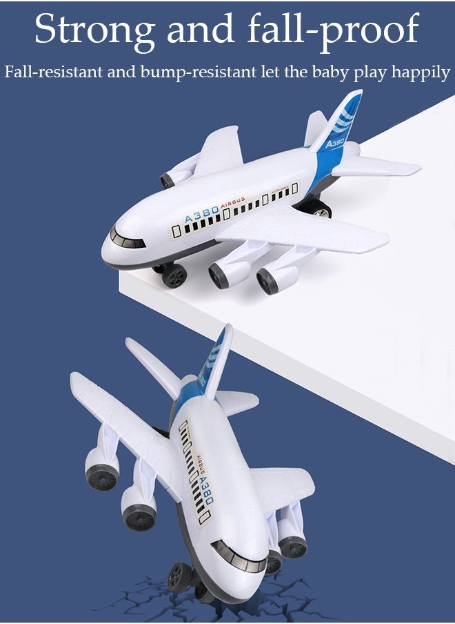 DUNISO - A380 Aircraft Fall-Resistant Large Inertia Aircraft Model Children's Aircraft Toy, Impact and Take-off Action, Toddler Toy Aircraft - Image 1